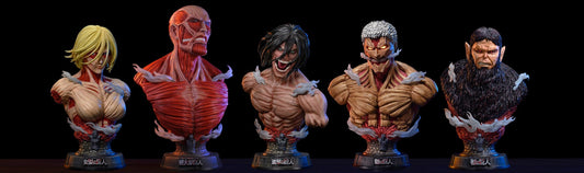 Attack On Titan - Joy Studio - 1/4 Titans Bust Set (Price Does Not Include Shipping - Please Read Description)