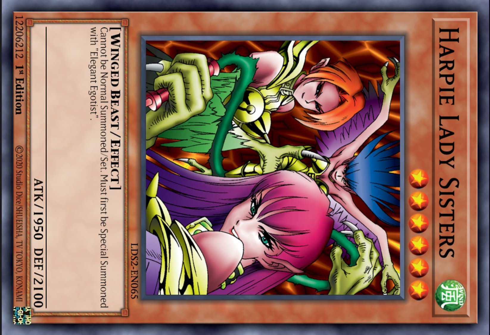 YuGiOh - Harpy Lady Sisters Credit Card Sticker Flying Raijin Expo YuGiOh - Harpy Lady Sisters Credit Card Sticker Flying Raijin Expo