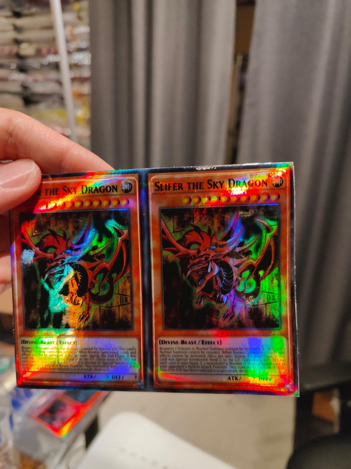 YuGiOh - Slifer The Sky Dragon Holographic Credit Card Sticker (Please Read Description)