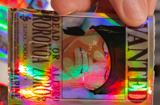 One Piece - Zoro Wanted Poster Holographic Credit Card Sticker (Please Read Description)