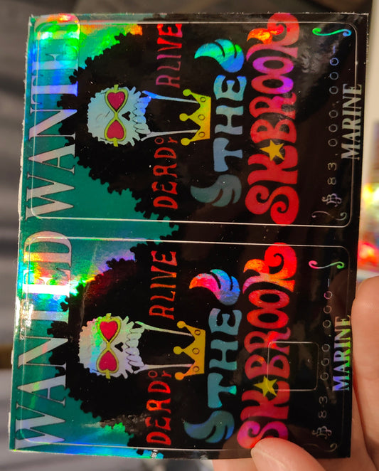 One Piece - Brook Wanted Poster Holographic Credit Card Sticker (Please Read Description)