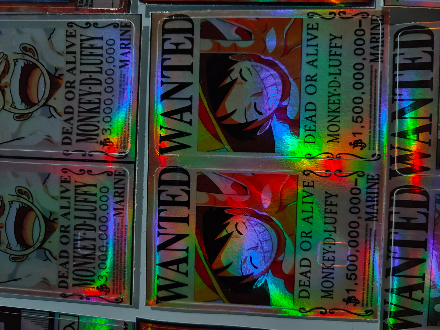 One Piece - Luffy Wanted Poster Holographic Credit Card Sticker (Please Read Description)