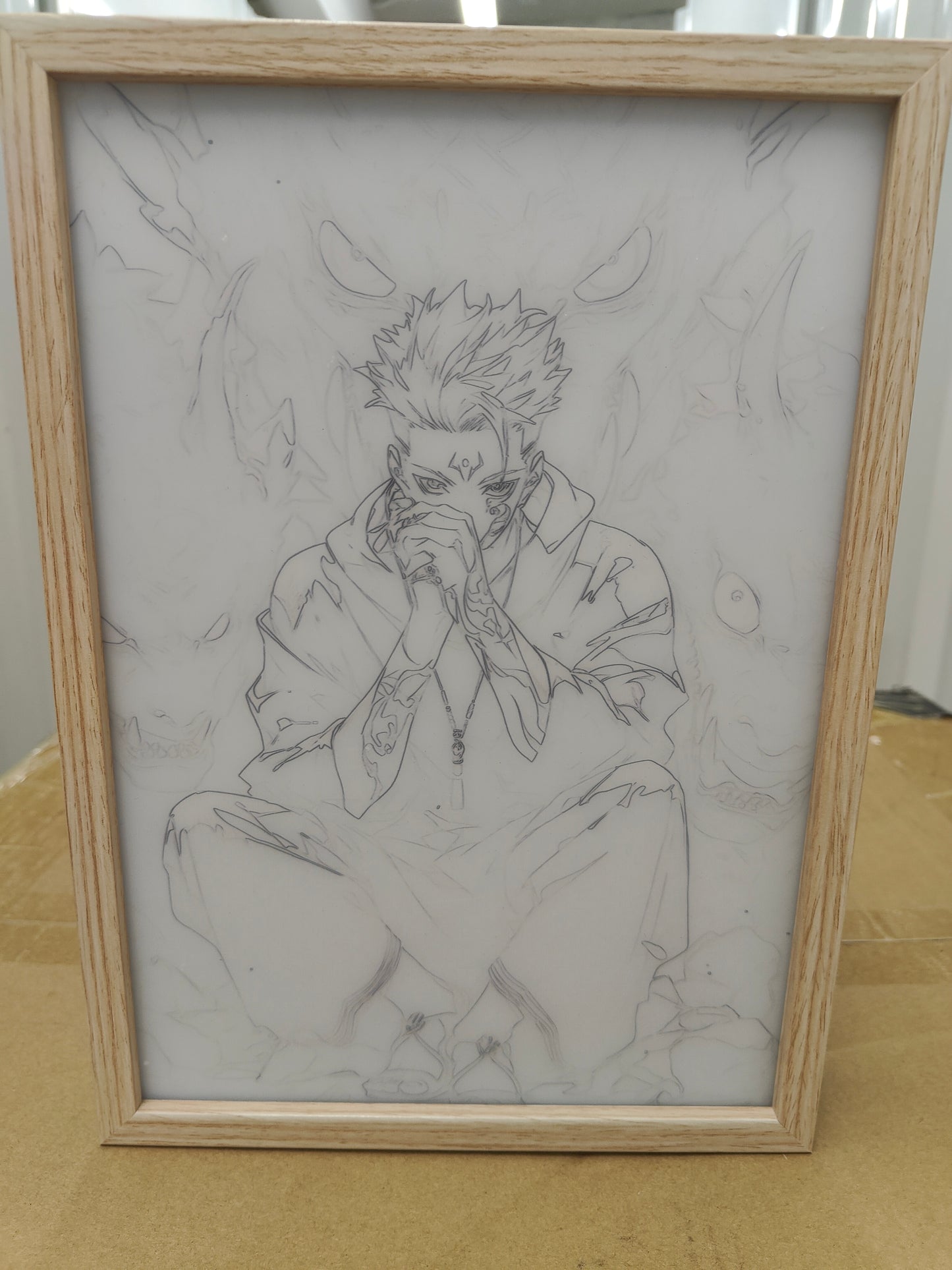 Jujutsu Kaisen - Sukuna Style 1 Light Up Frame Art Portrait