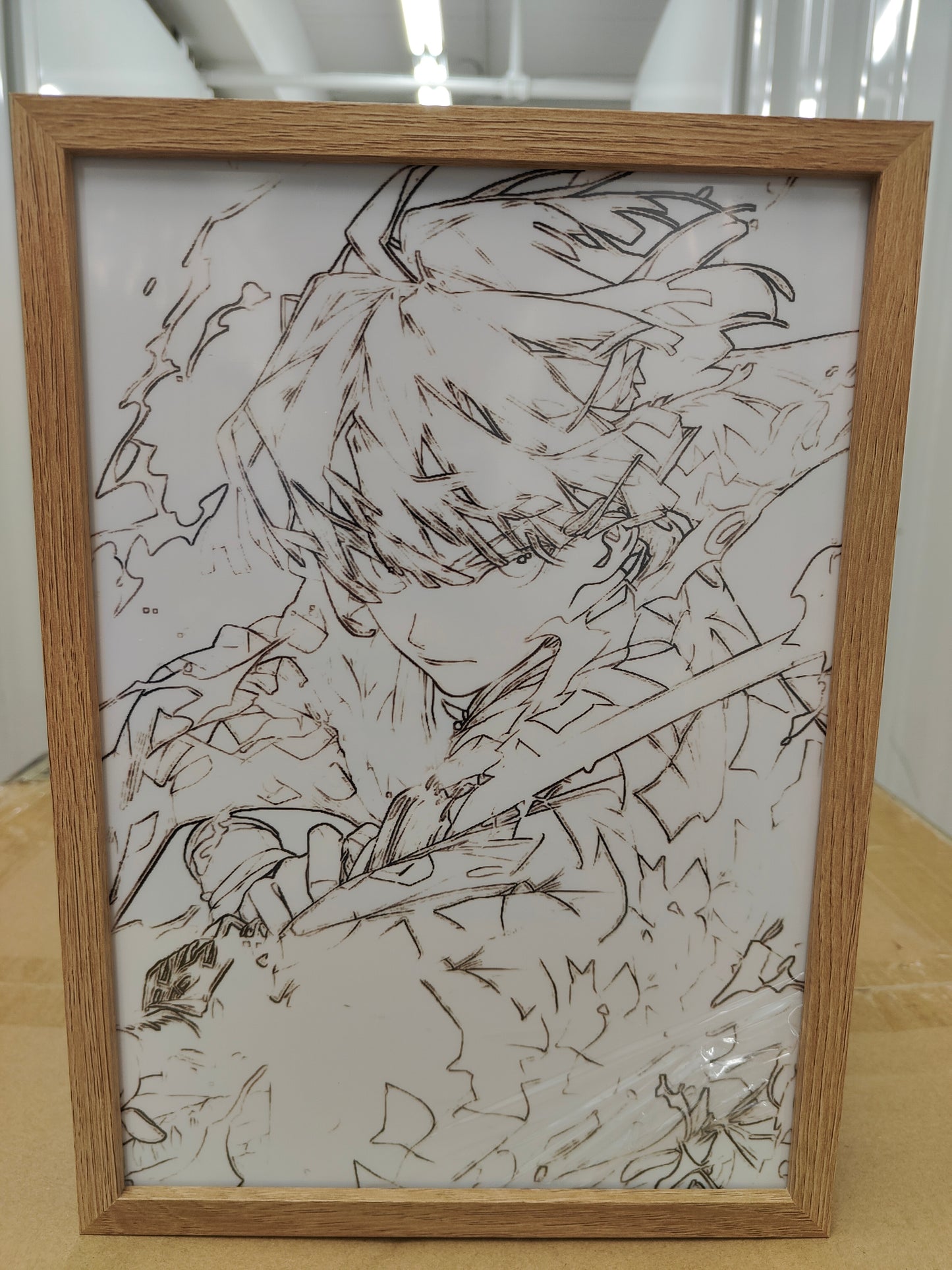 Demon Slayer - Zenitsu Style 1 Light Up Frame Art Portrait