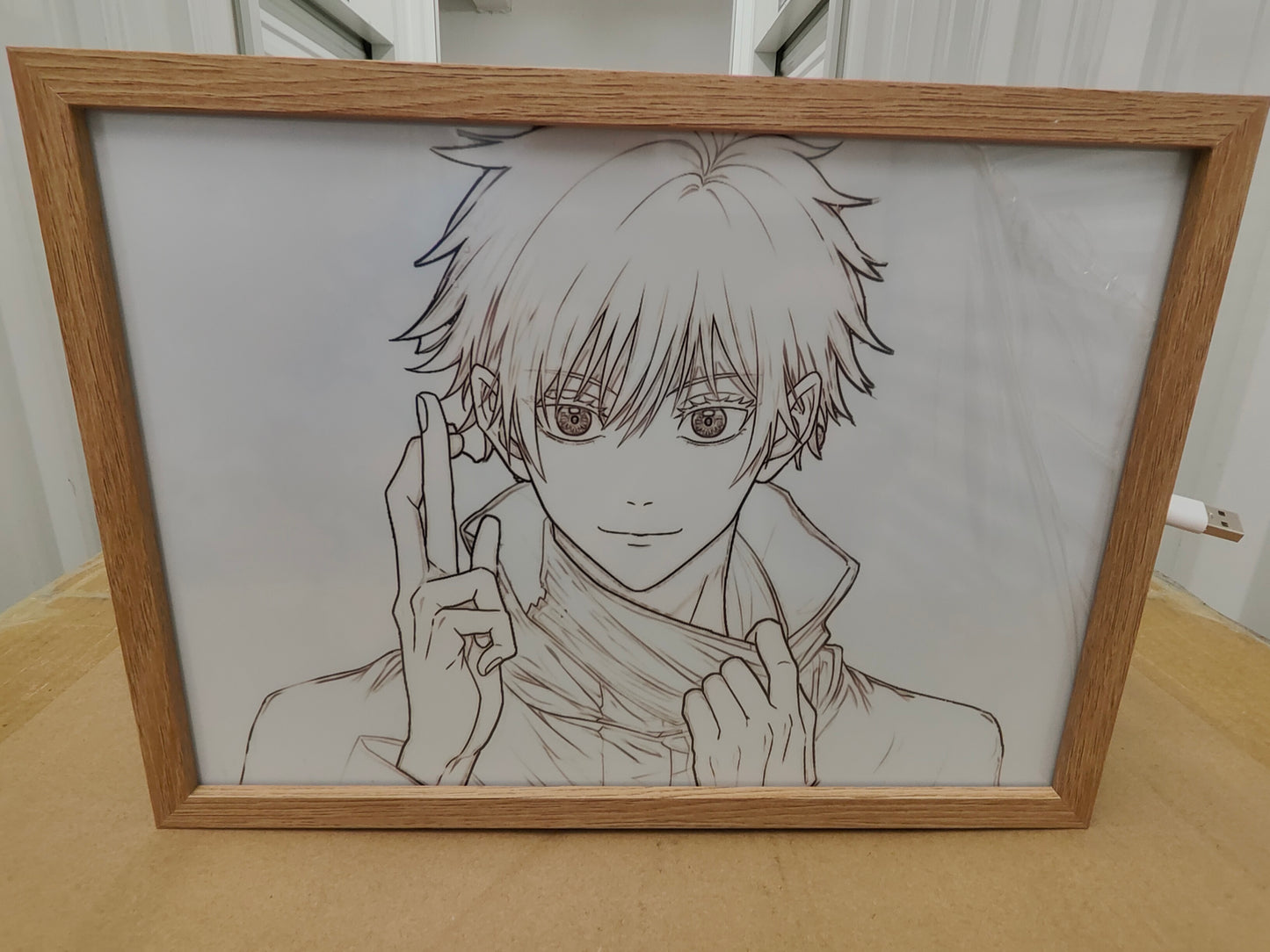 Jujutsu Kaisen - Gojo Style 1 Light Up Frame Art Portrait