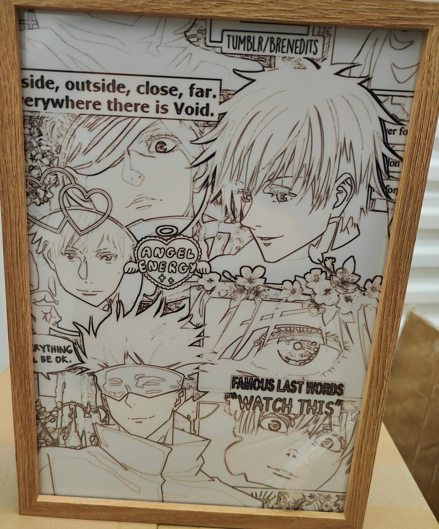Jujutsu Kaisen - Gojo Manga Style Light Up Frame Art Portrait