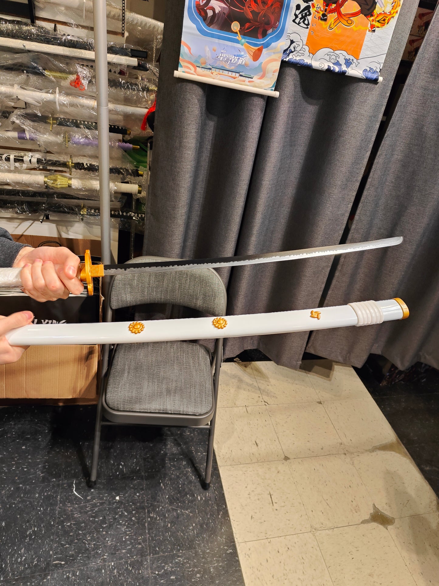 One Piece - Roronoa Zoro White Enma Metal Sword (Price Does Not Include Shipping - Please Read Description)