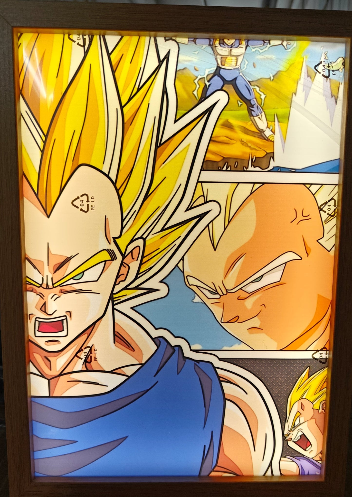 Dragon Ball - Vegeta Style A Light Up Frame Art Portrait