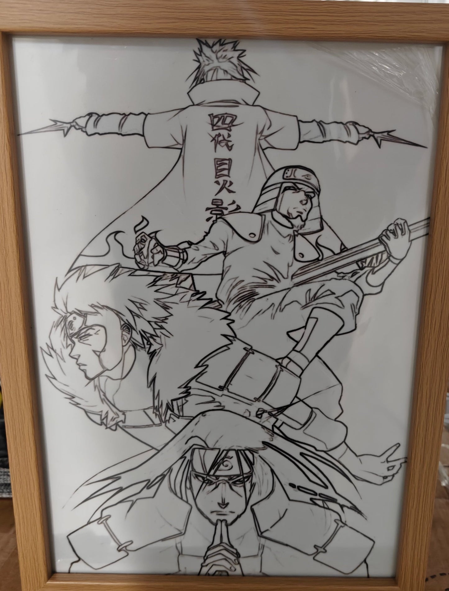 Naruto Shippuden - Hokages Light Up Frame Art Portrait