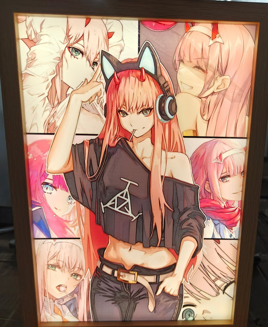 Darling In The Franxx -  Zero Two Style B Light Up Frame Art Portrait