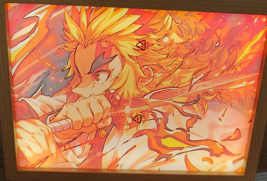 Demon Slayer - Rengoku Style C Poster Light Up Frame Art Portrait