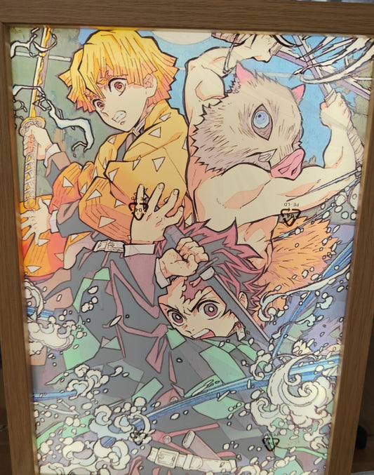 Demon Slayer - Cast Style 2 Light Up Frame Art Portrait