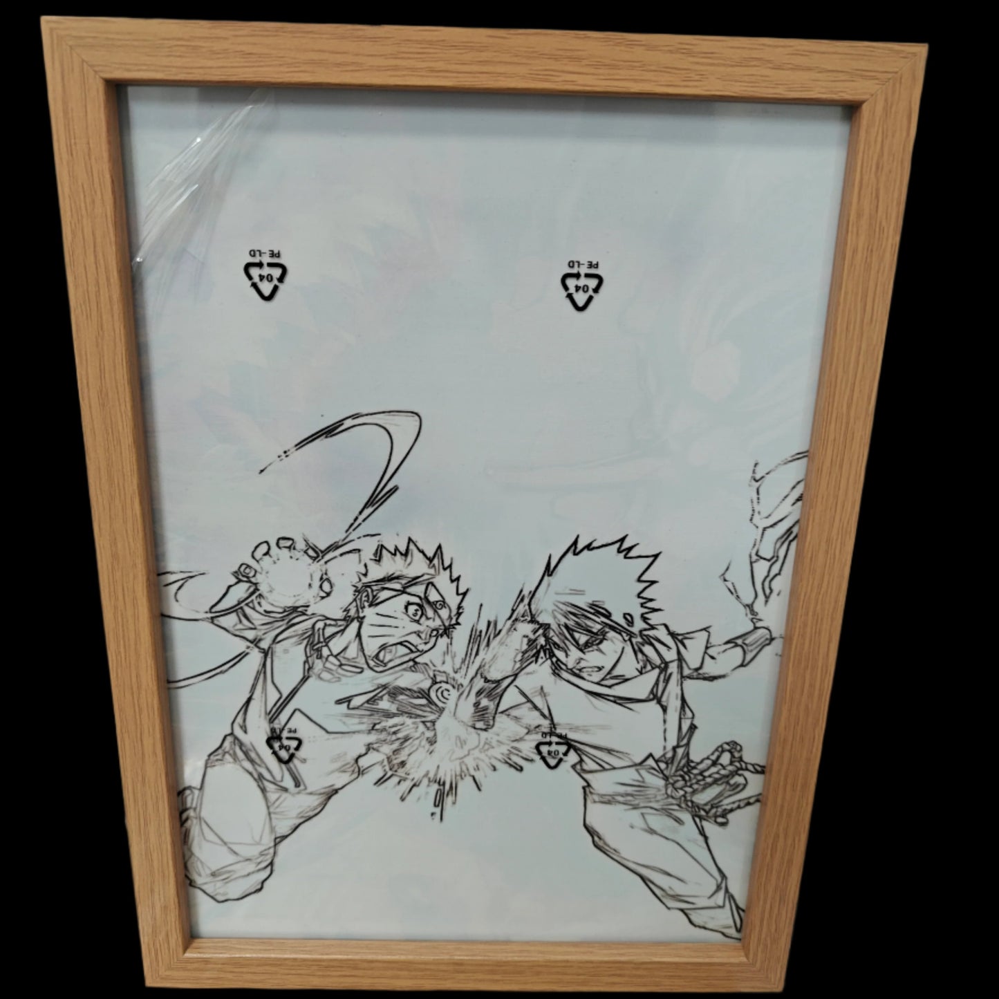 Naruto Shippuden - Naruto vs Sasuke Light Up Frame Art Portrait