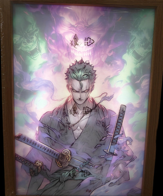One Piece - Zoro Style 6 Light Up Frame Art Portrait