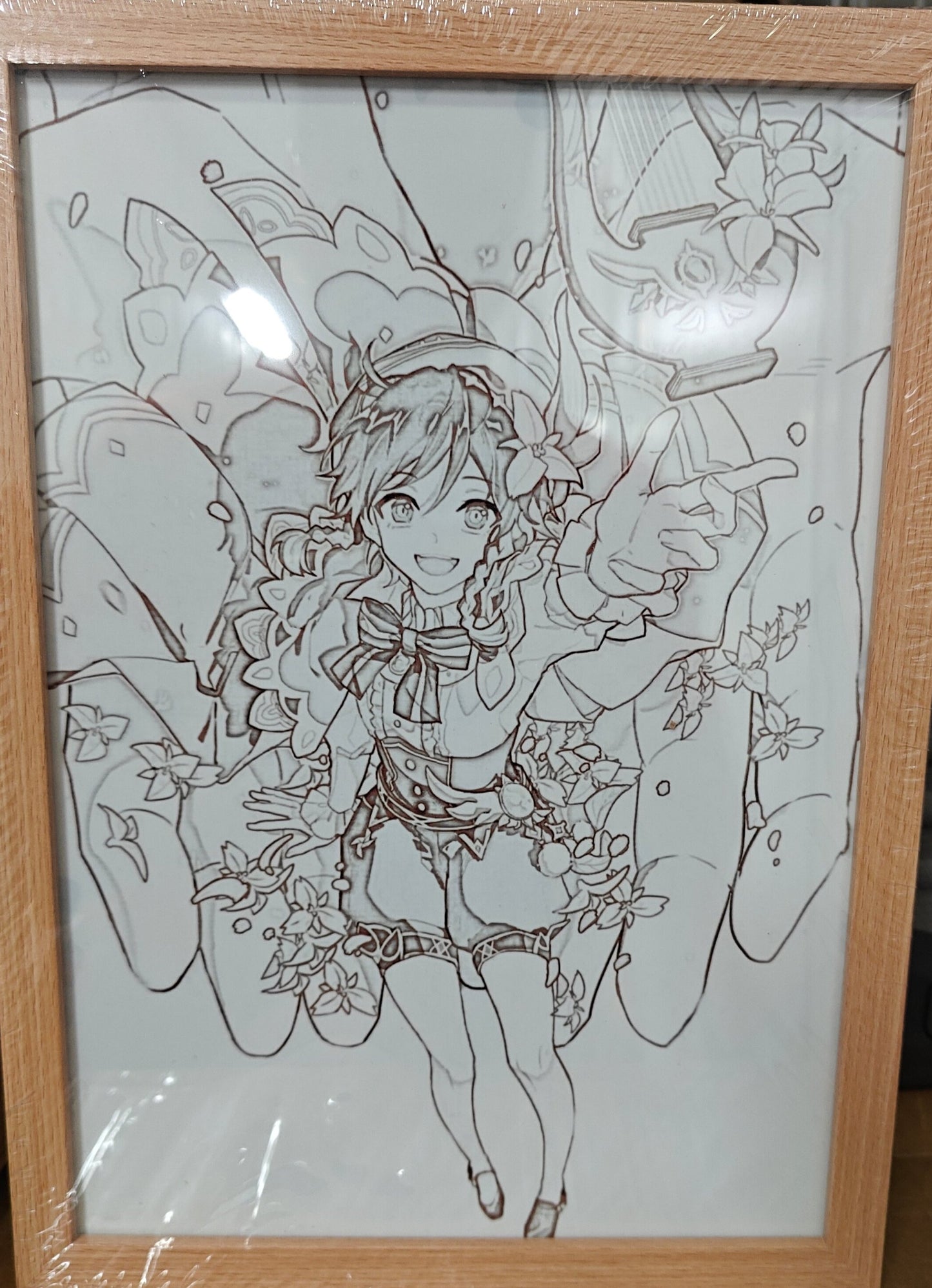 Genshin Impact - Venti Light Up Frame Art Portrait