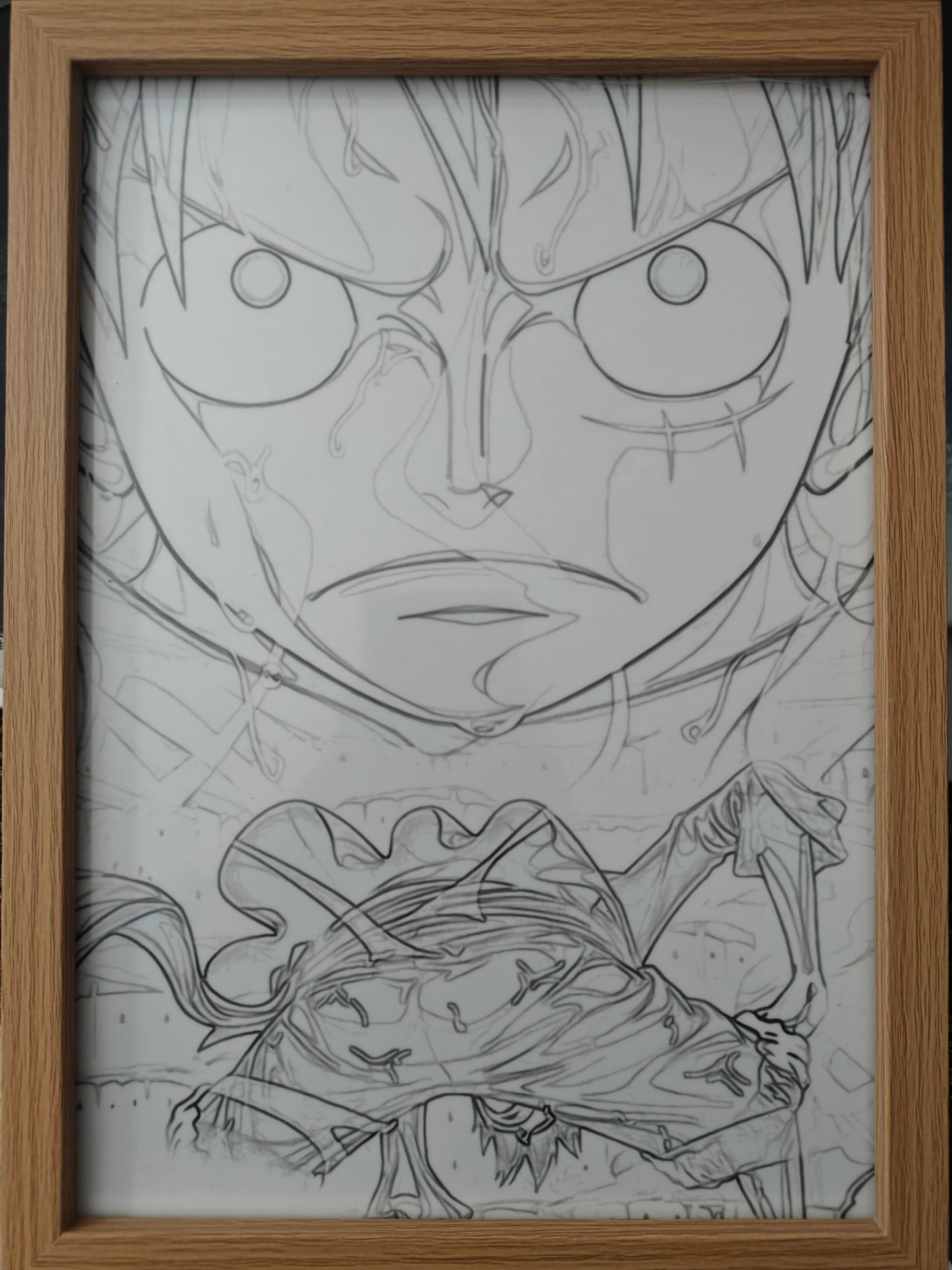 One Piece - Luffy Gear 2 Light Up Frame Art Portrait