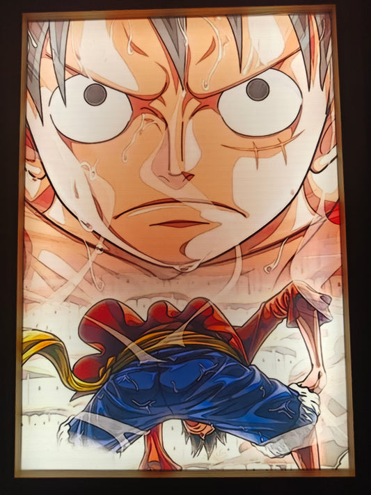 One Piece - Luffy Gear 2 Light Up Frame Art Portrait
