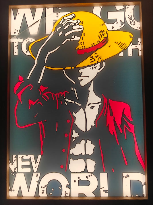 One Piece - New World Luffy Light Up Frame Art Portrait