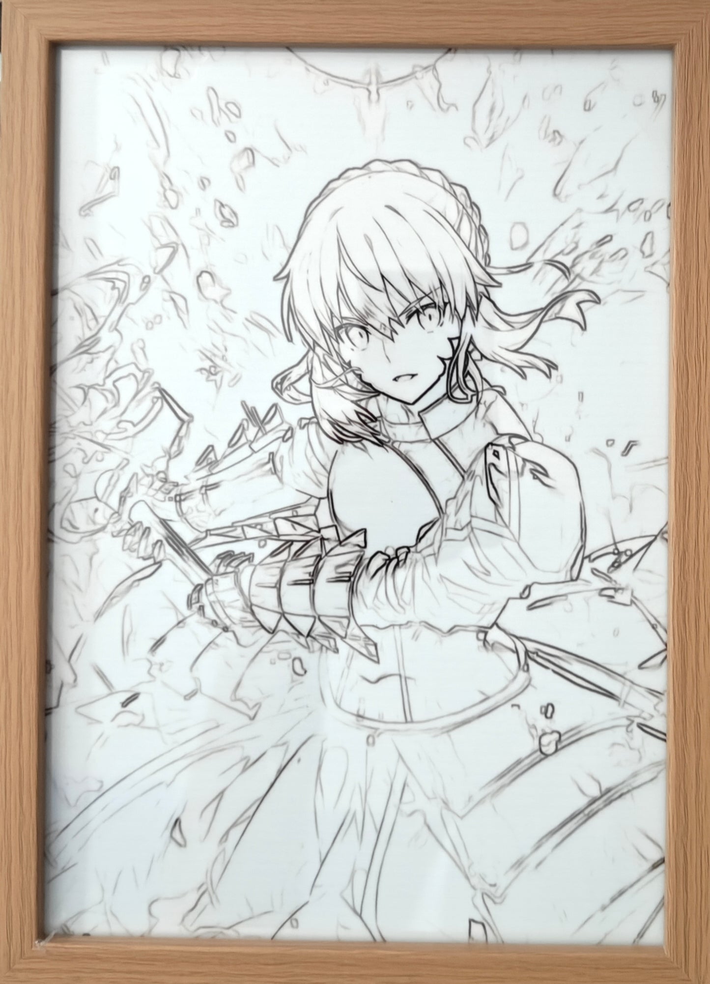 Fate - Saber Style 3 Light Up Frame Art Portrait