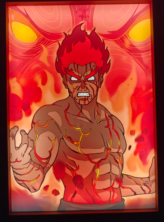 Naruto Shippuden - Might Guy Light Up Frame Art Portrait