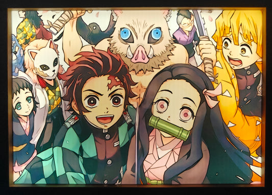 Demon Slayer - Cast Style 3 Light Up Frame Art Portrait