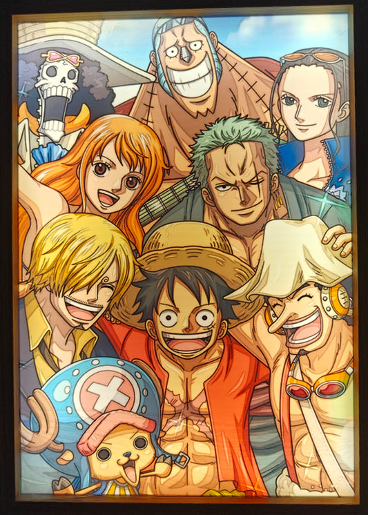 One Piece - Cast Style D Light Up Frame Art Portrait