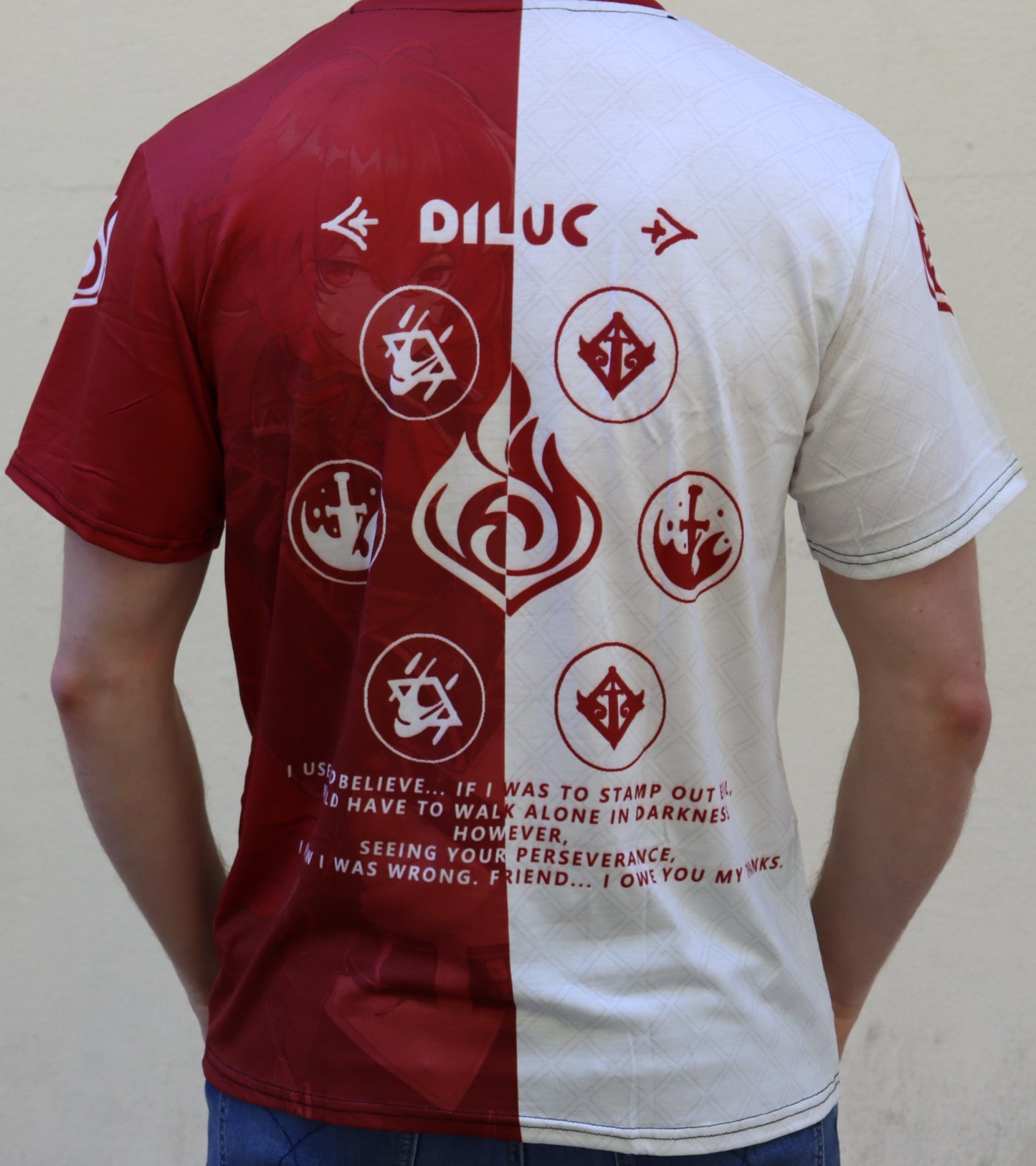 Genshin Impact - Diluc Ragnvindr TShirt (Price Does Not Include Shipping - Please Read Description)