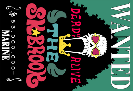 One Piece - Wanted Brook Credit Card Sticker (Please Read Description)