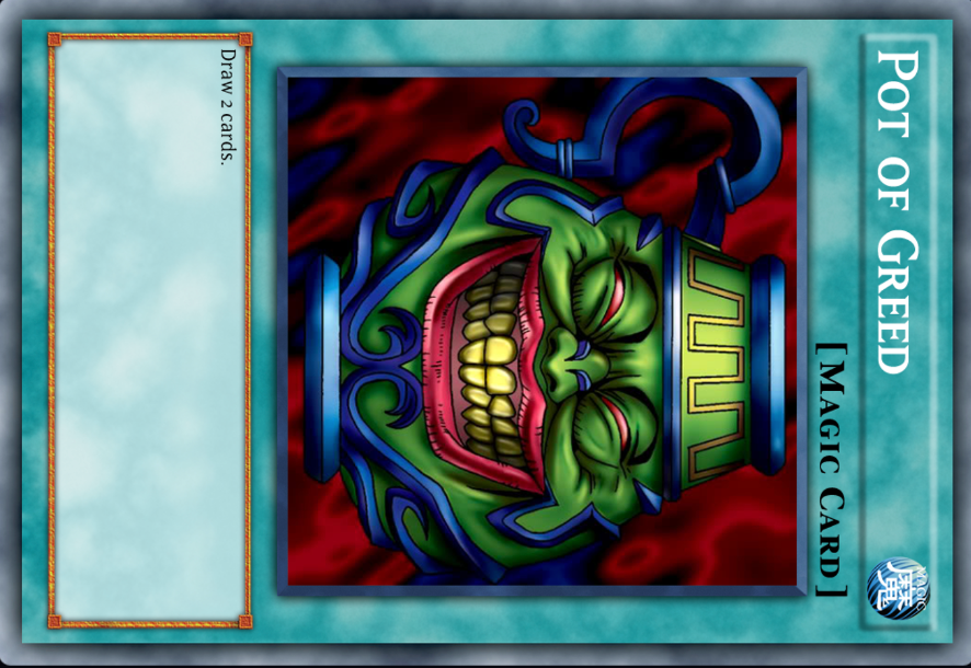YuGiOh - Pot Of Greed Credit Card Sticker (Please Read Description)