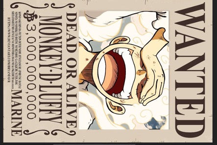 One Piece - Wanted Nika Luffy Credit Card Sticker (Please Read Description)