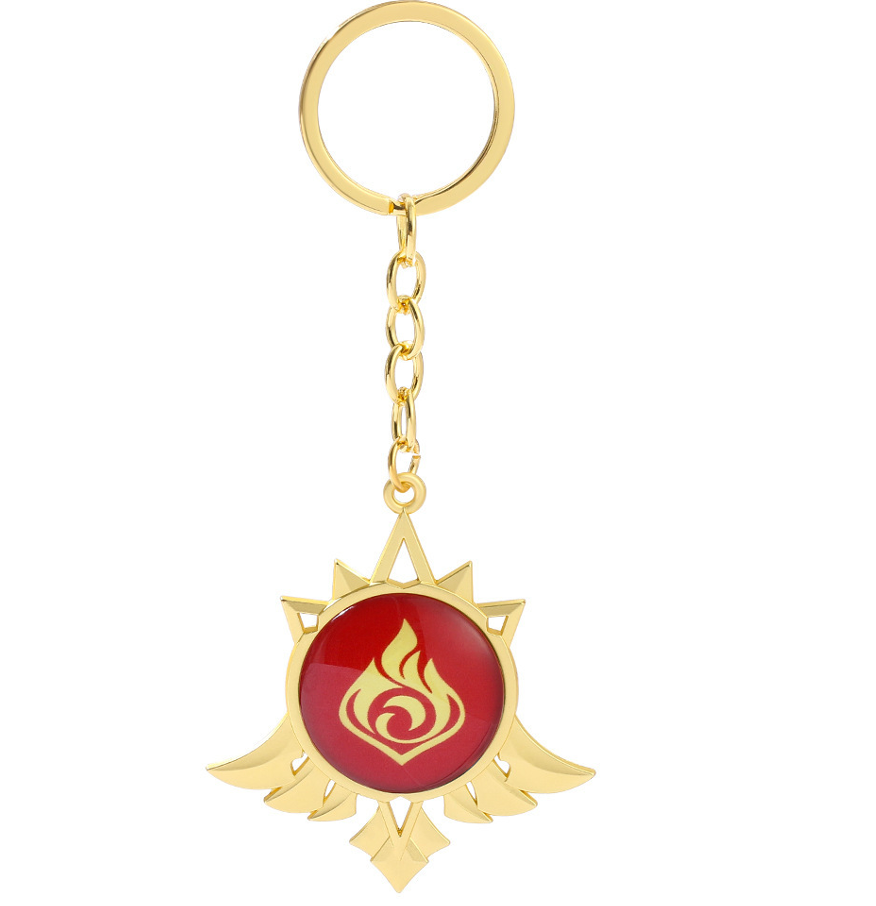 Genshin Impact - Pyro Mondtstat Vision Metal Keychain