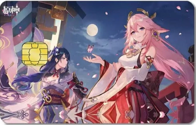 Genshin Impact - Raiden and Yae Miko Credit Card Sticker (Please Read Description)