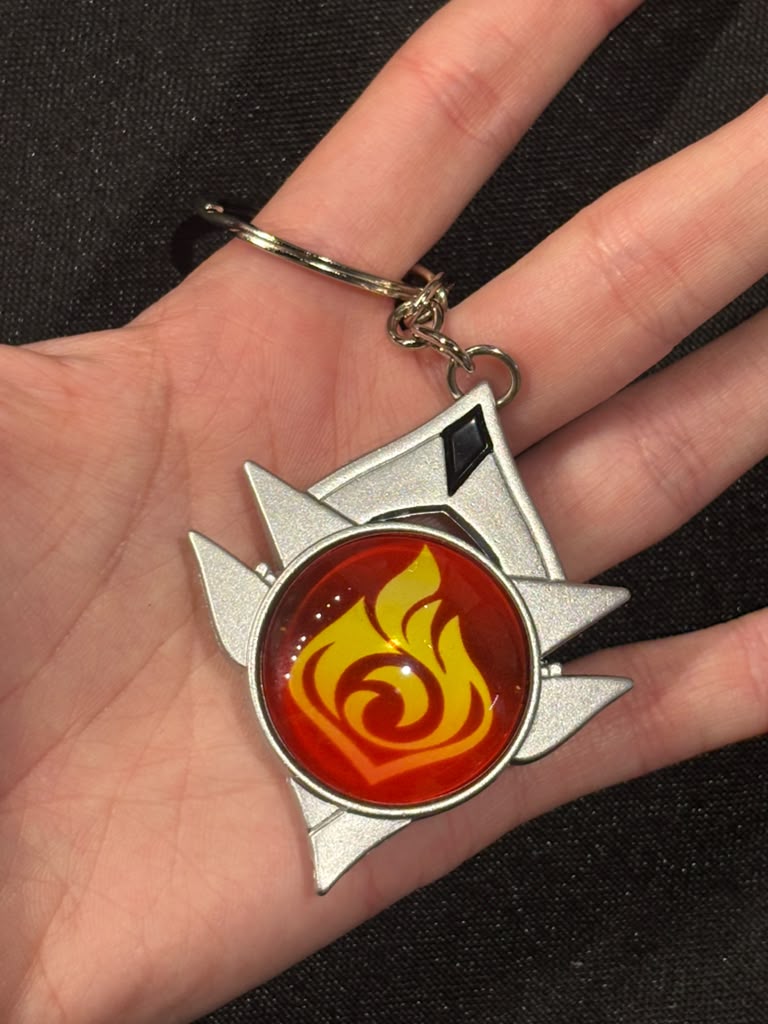 Genshin Impact - Pyro Snezhnaya Vision Metal Keychain