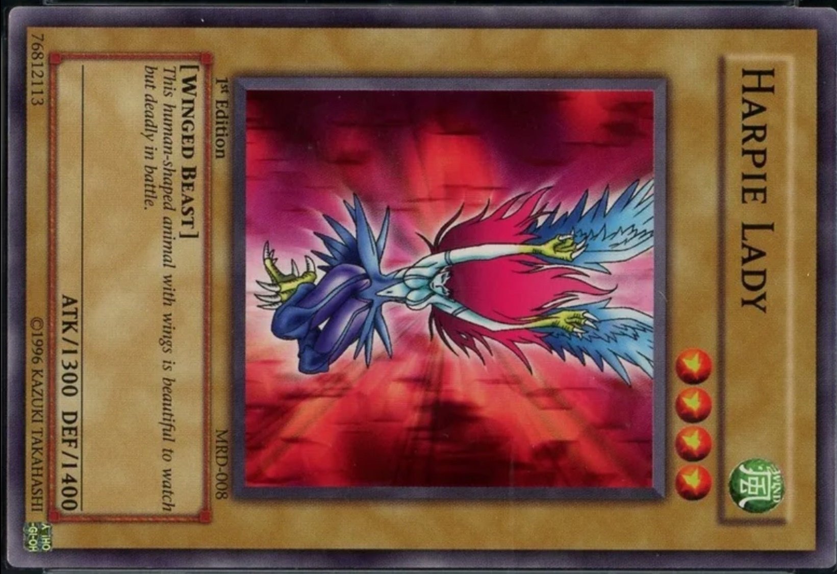 YuGiOh - Harpy Lady Credit Card Sticker Flying Raijin Expo YuGiOh - Harpy Lady Credit Card Sticker Flying Raijin Expo