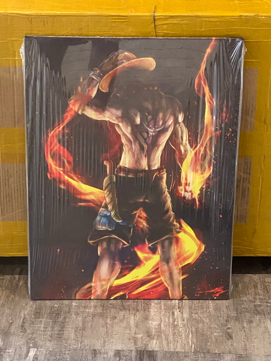 One Piece Ace Fire Wall Art 23x17
