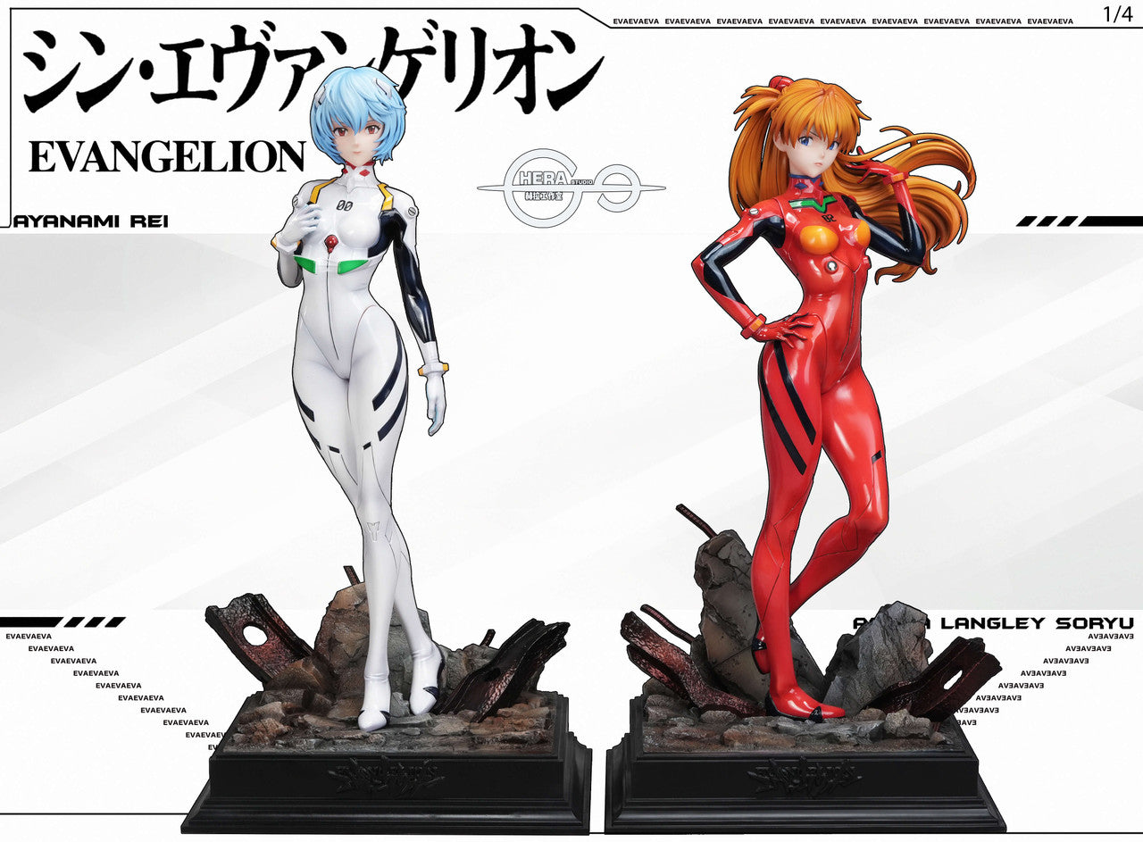 [PRE ORDER] Neon Genesis Evangelion - HeRa Studio - Asuka Eva & Rei Ayanami 1/4th Scale (Price does not include shipping - Please Read Description)