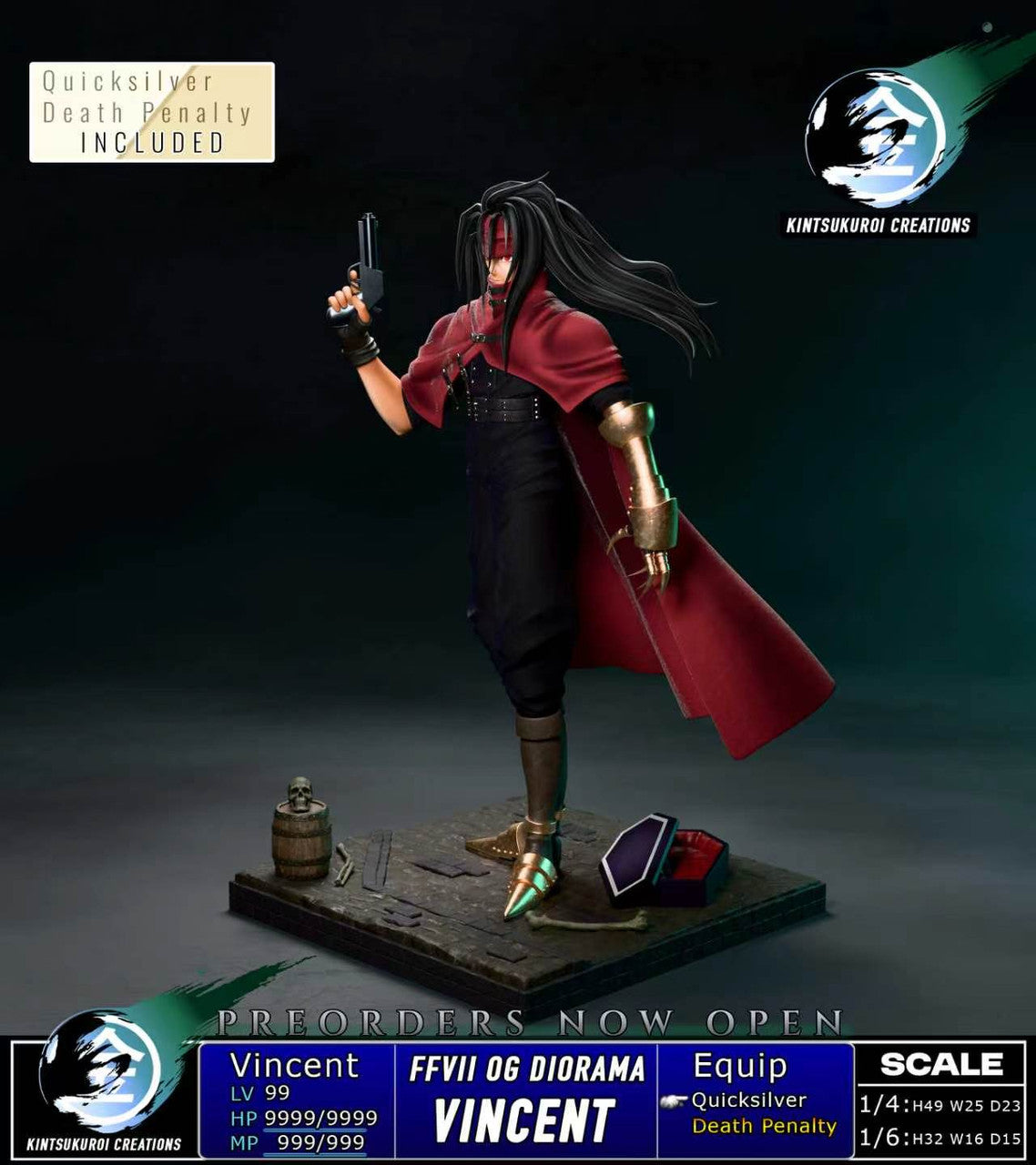 [PRE ORDER] Final Fantasy - Kintsukuroi Creations Studio - Final Fantasy 7 Vincent OG (Price does not include shipping - Please Read Description)
