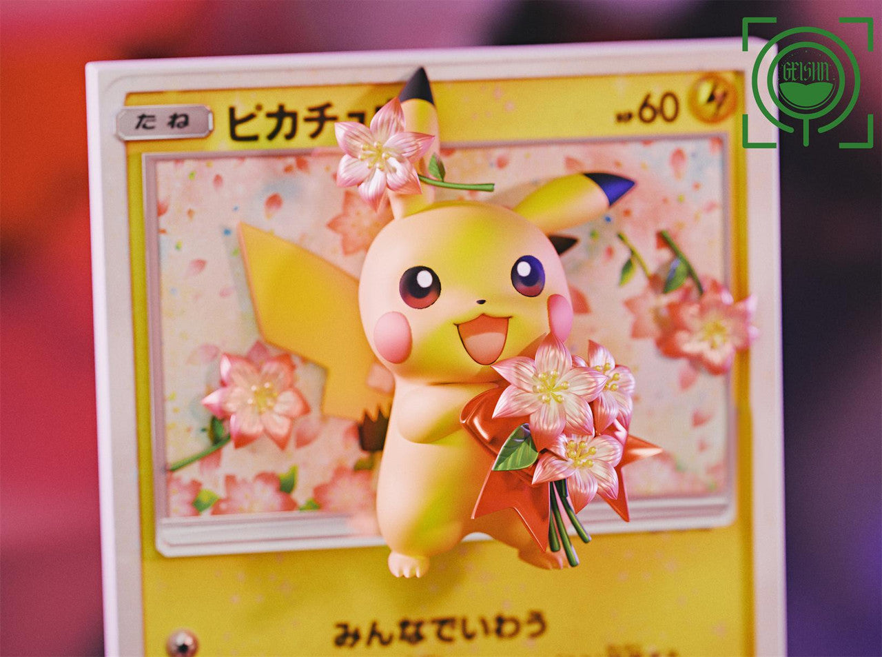 [PRE ORDER] Pokemon - Geisha Studio - Pikachu With Flowers Pokemon Card (Price does not include shipping - Please Read Description)