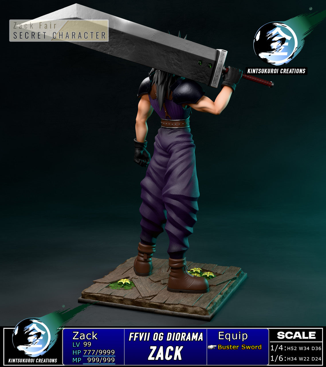 [PRE ORDER] Final Fantasy - Kintsukuroi Creations Studio - Final Fantasy 7 Zack OG (Price does not include shipping - Please Read Description)