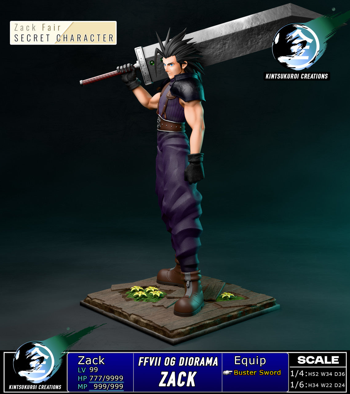 [PRE ORDER] Final Fantasy - Kintsukuroi Creations Studio - Final Fantasy 7 Zack OG (Price does not include shipping - Please Read Description)