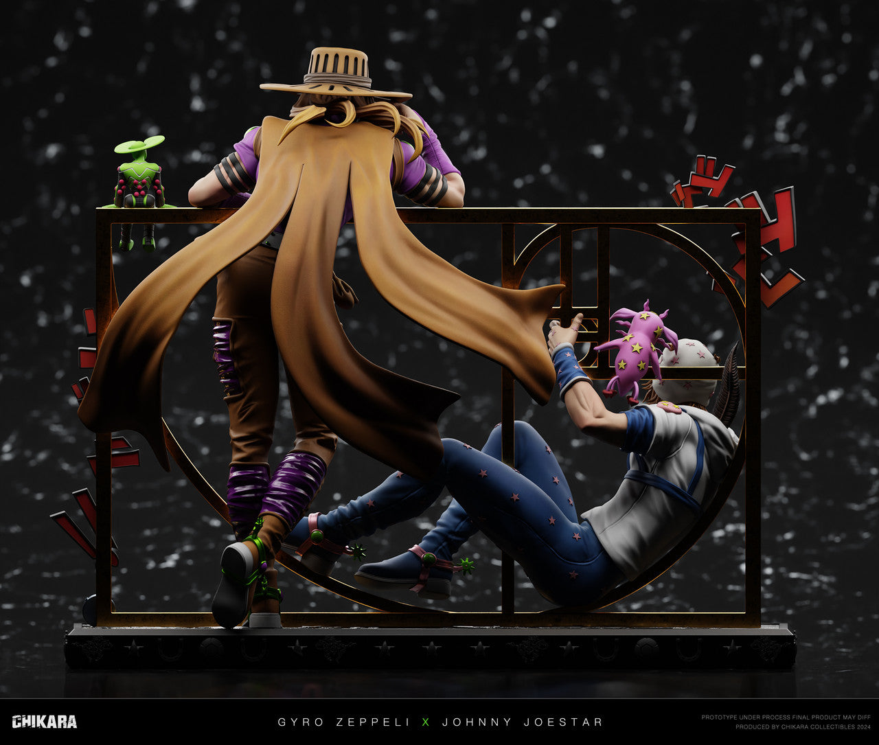 [PRE ORDER] JoJo's Bizarre Adventure - Chikara Studio - Gyro Zeppeli & Johnny Joestar (Price does not include shipping - Please Read Description)