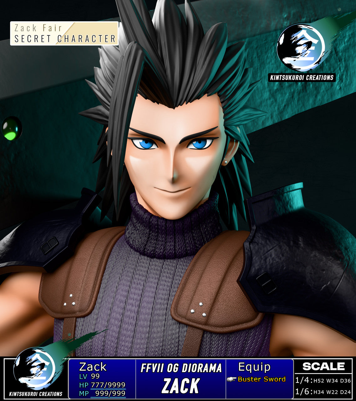 [PRE ORDER] Final Fantasy - Kintsukuroi Creations Studio - Final Fantasy 7 Zack OG (Price does not include shipping - Please Read Description)