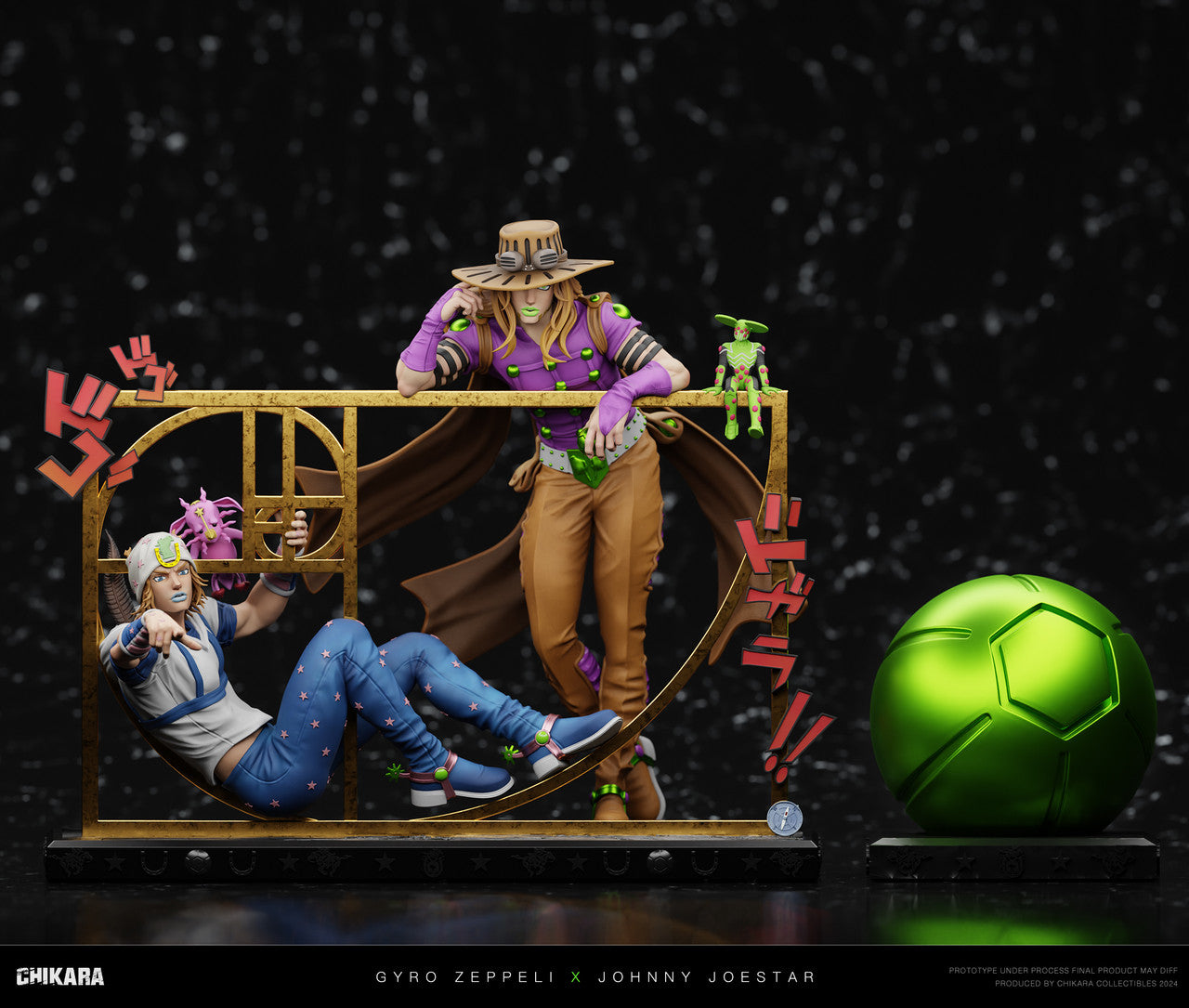 [PRE ORDER] JoJo's Bizarre Adventure - Chikara Studio - Gyro Zeppeli & Johnny Joestar (Price does not include shipping - Please Read Description)