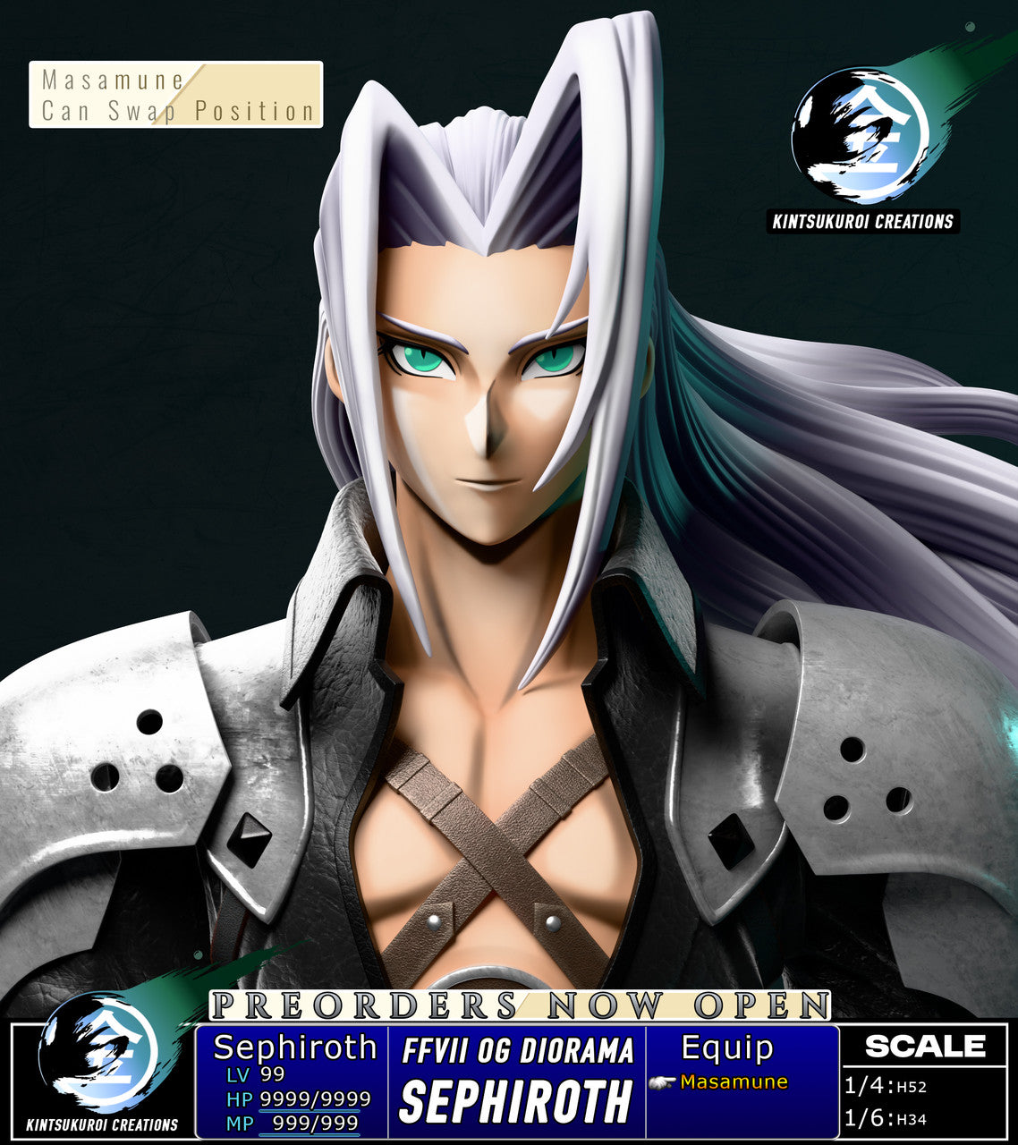 [PRE ORDER] Final Fantasy - Kintsukuroi Creations Studio - Final Fantasy 7 Sephiroth OG (Price does not include shipping - Please Read Description)