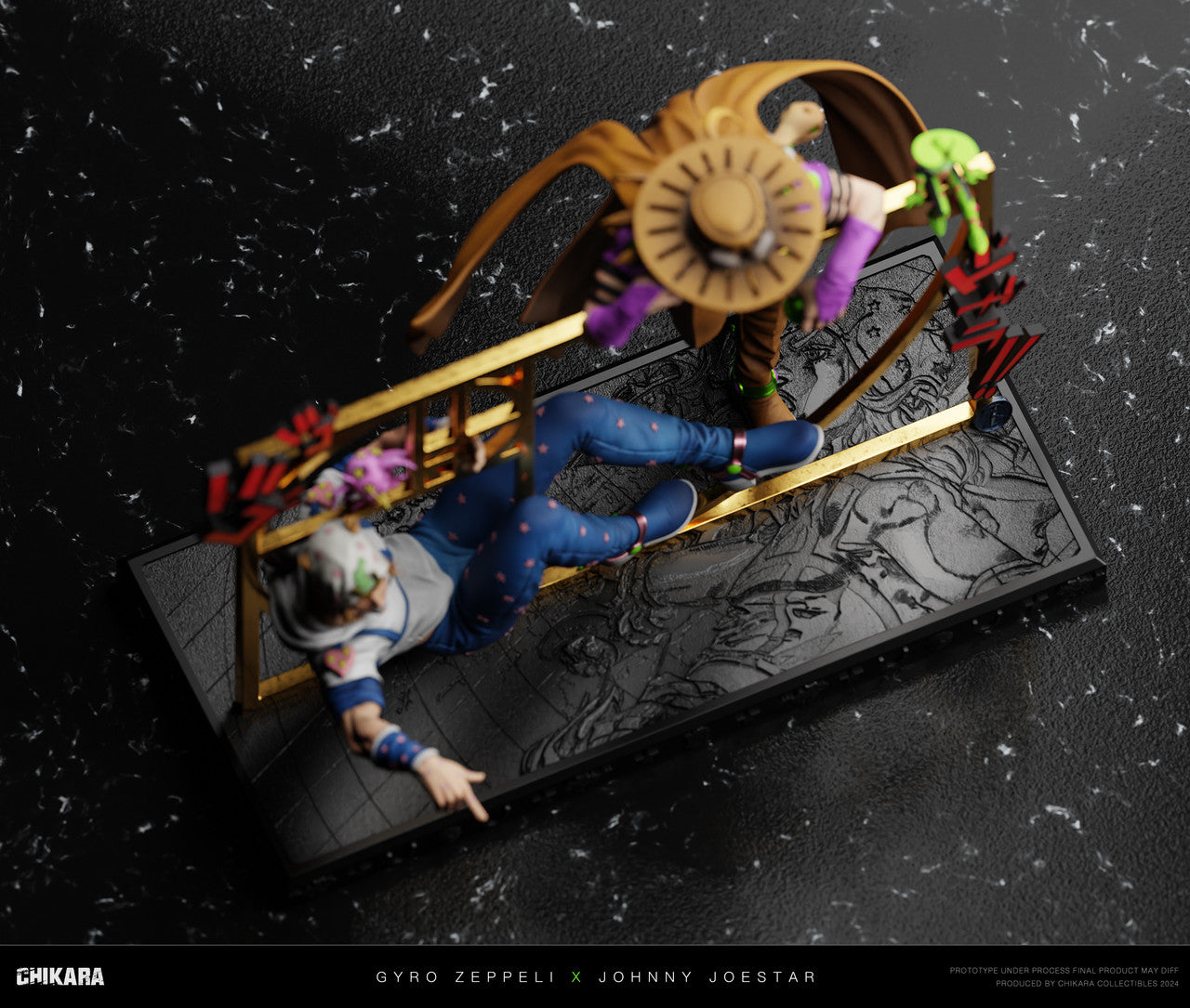 [PRE ORDER] JoJo's Bizarre Adventure - Chikara Studio - Gyro Zeppeli & Johnny Joestar (Price does not include shipping - Please Read Description)