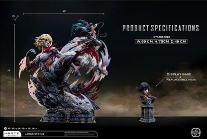 [PRE ORDER] Attack On Titan - Hertz Studio - Mikasa Ackerman VS Female Titan (Price does not include shipping - Please Read Description)