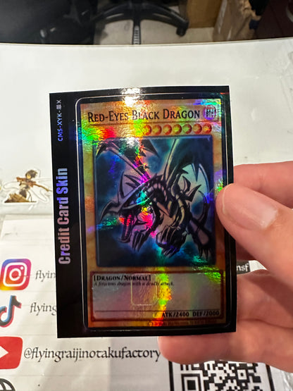 YuGiOh - Red Eyes Black Dragon Holographic Credit Card Sticker (Please Read Description)