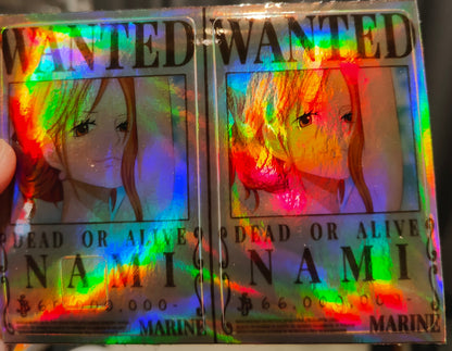 One Piece - Nami Wanted Poster Holographic Credit Card Sticker (Please Read Description)