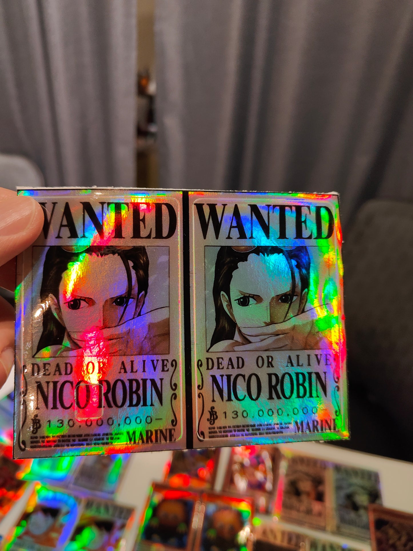 One Piece - Nico Robin Wanted Poster Holographic Credit Card Sticker (Please Read Description)