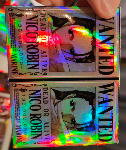 One Piece - Nico Robin Wanted Poster Holographic Credit Card Sticker (Please Read Description)